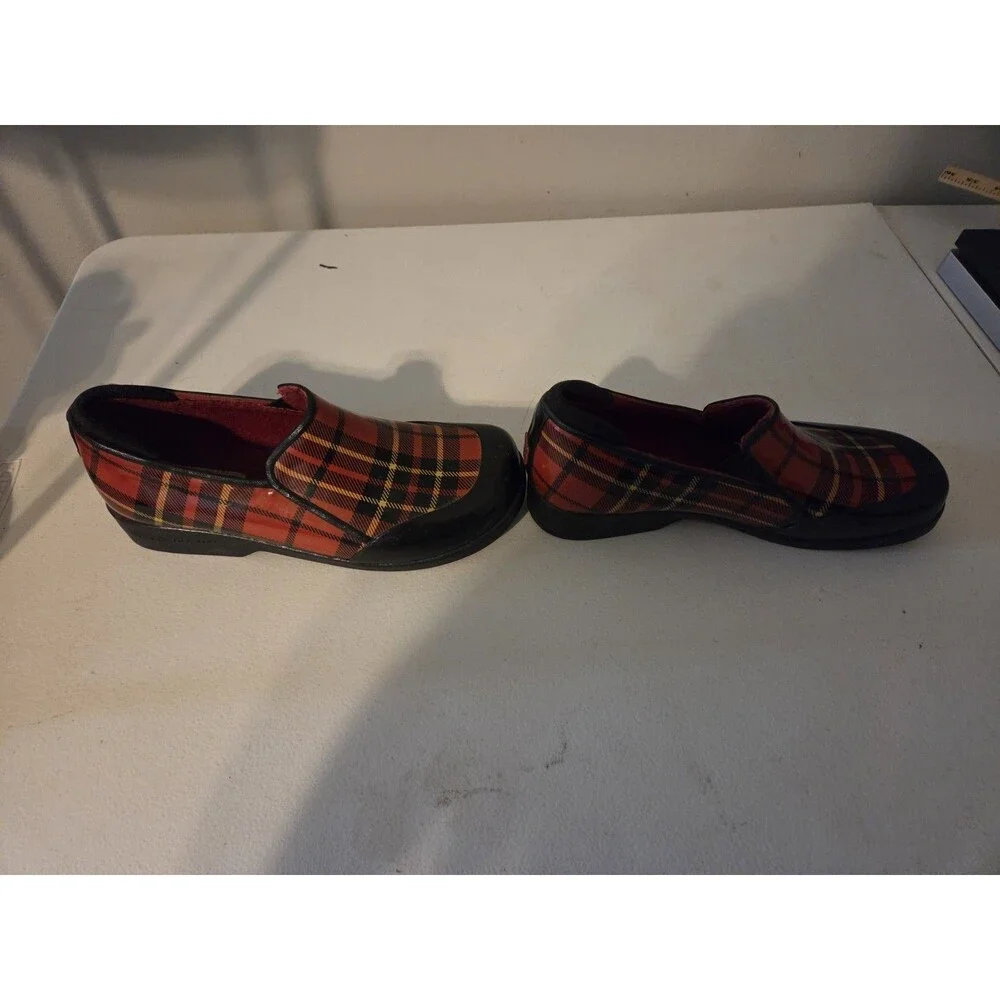 Sperry Top-Sider Womens Size 8 M Red Plaid Waterproof Rubber Rain Shoes Clogs...